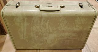 Vintage Samsonite Beige Marble 13 " X 21 " Rectangle Suitcase Style 4521 - Rare