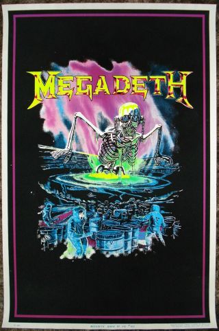 Vintage Velvet Megadeth Blacklight Poster Ultra Rare Brockum Vic Nuclear Nos