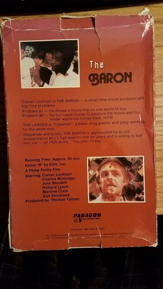 The Baron VHS Big Box Paragon Rare Blaxploitation 2