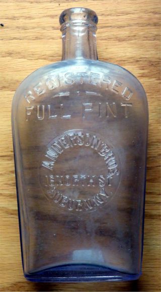 Antique Clear Whiskey Flask 