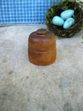 Small Early Antique Wood Butter Pat Press Star Imprint Butter Mold Stamp