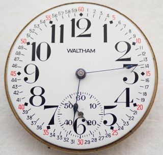 Antique 16s Waltham Grade 20 7j Open Face Pocket Watch Movement Parts