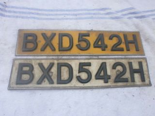 2x Great Britain England London Vintage 1969 Bxd 542h Rare License Plates