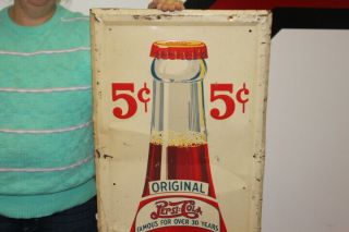 Rare Large Vintage 1930 ' s Pepsi Cola 5c Soda Pop 49 