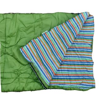 Vintage Coleman Sleeping Bag Green Flannel Lined Camping Hunting Sleep Sack