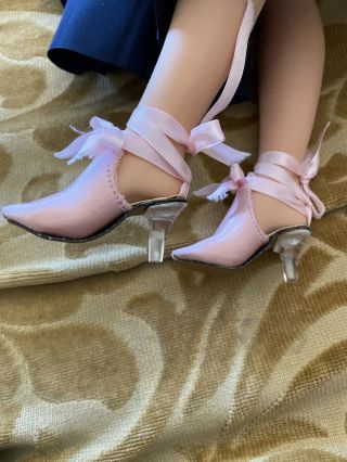 Vintage Madame Alexander Cissy 21 " Doll High Heel Shoes Rare Lace Up Pink