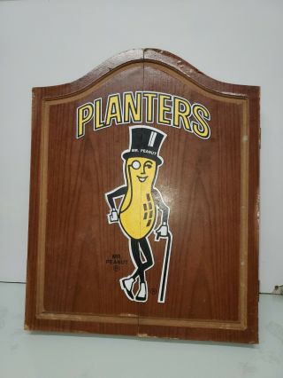 Vintage Mr.  Peanut Planters Dartboard Wooden Rare