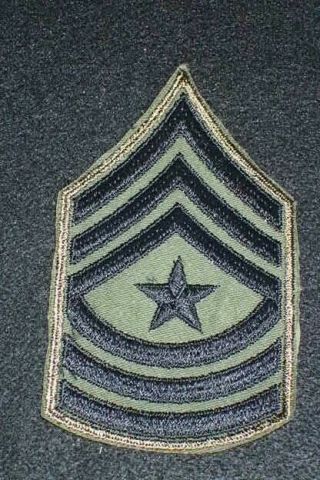 Vietnam War Us Army Sergeant Major Embroidered Rank Insignia Patch Subdued Rare