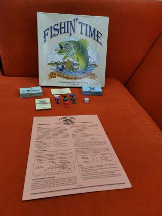 Rare Vintage 1986 Fishin’ Time The Great American Fishing Challenge Board Game