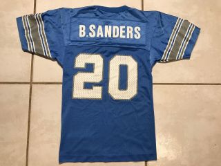 Rare Vintage Champion Detroit Lions Barry Sanders Jersey Youth Small Size 8