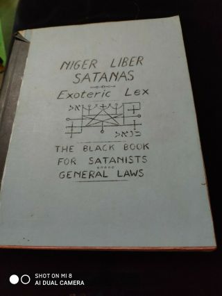 Niger Liber Satanas Exoteric Lex Extremely Rare Northern Order Of The Prince