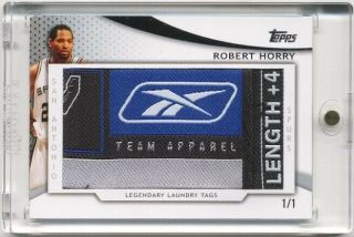 2009 - 10 Topps Jersey Legendary Laundry Tag Reebok 1/1 Robert Horry Spurs Rare