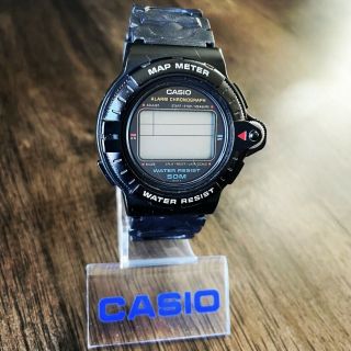 Rare Vintage 1989 Casio Map - 100 Digital Map Meter Watch Made In Japan Mod.  693
