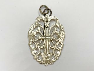 Antique Carved Mother Of Pearl Cut Work Pendant For Necklace