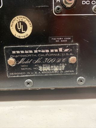 Marantz 300 DC stereo power amplifier extremely rare For restoration 6