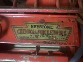 Rare Vintage KEYSTONE PACKARD CHEMICAL PUMP ENGINE Fire Truck Pressed Steel 5
