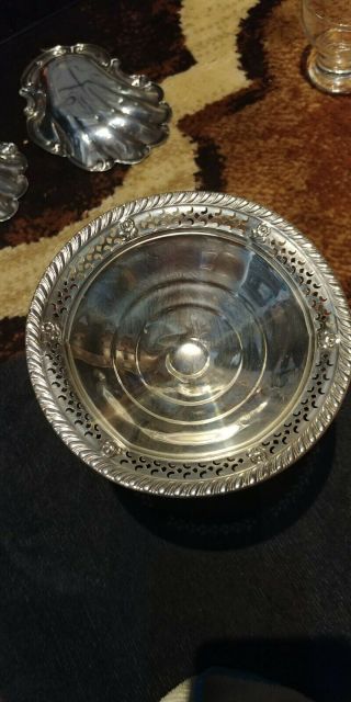 Sterling Silver Pedestal Compote Candy Dish Bowl Rare Vintage