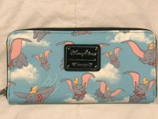 Rare Disney Parks Exclusive Loungefly Dumbo Baby Blue Wallet