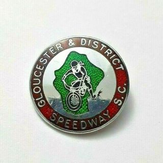 Gloucester & District Speedway Supporters Club Enamel Pin Badge - Rare Badge