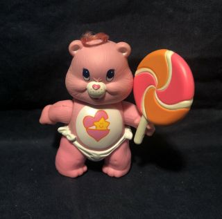 Vtg Kenner Care Bear Poseable Baby Hugs Bear W Sweet Lickity Lollipop Accessory