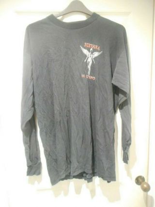 Rare Vintage Nirvana In Utero Black Long Sleeved T - Shirt Size Xl