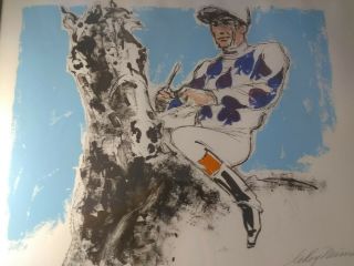 Rare Leroy Neiman Jockey Suite " Jockey Of Spades " Limited Signed Serigraph 17/97