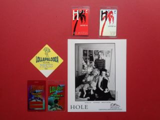 Hole,  Courtney Love,  B/w Promo Photo,  5 Very Rare Backstage Passes