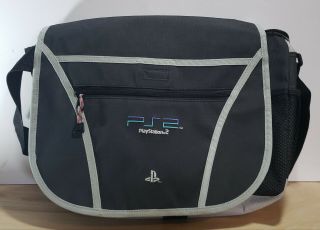 Vintage Sony Playstation Ps2 Official Black Messenger Bag System Carry Case Rare
