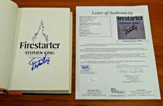 Very Rare Stephen King Signed Firestarter First Edition Book Full Jsa Letter