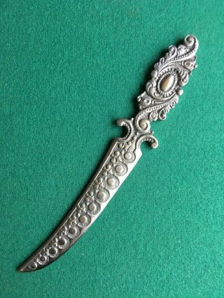 Antique And Rare Letter Opener Adorned With Reliefs