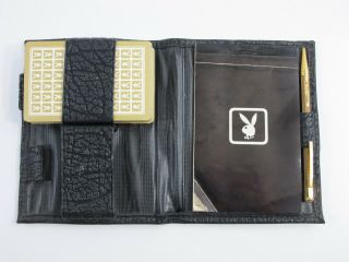Rare Vintage Playboy Playing Cards in Leather Case with Note Pad and Pen 2