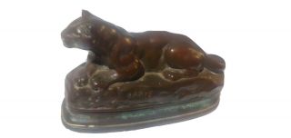 Antique Barye Bronze Panther Sculpture 1800s