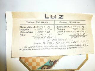 ANTIQUES CIGAR BOX LABELS (inner - outer) set LUZ.  VERY RARE 2