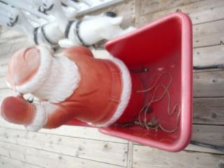 RARE Beco Santa with Sleigh and 2 Reindeer Blow Mold Christmas ship or pick up 5