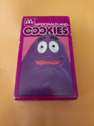 Rare Vintage Mcdonald’s Cookie Box Grimace 1987 Empty Only 1 Side Open