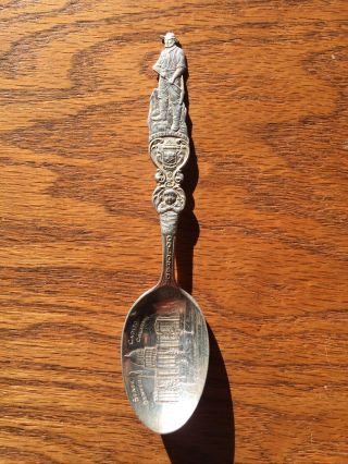 Gold Miner Figural Denver State Capitol Sterling Souvenir Spoon
