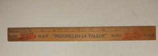 Rare Vintage Cdn " Pepsi:cola Double Dot - French Language Only " 12 " Wood Ruler