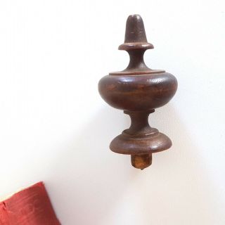 Antique Turned Wood Post Finial End Cap Topper Architectural Furniture 2.  52 "