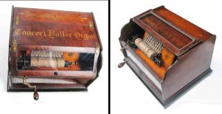 Rare Antique C1887 Concert Roller Organ Hand Crank Victorian Music Box