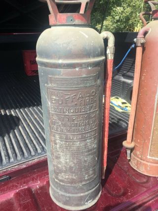 Antique Buffalo Brass/copper Empty Fire Extinguisher