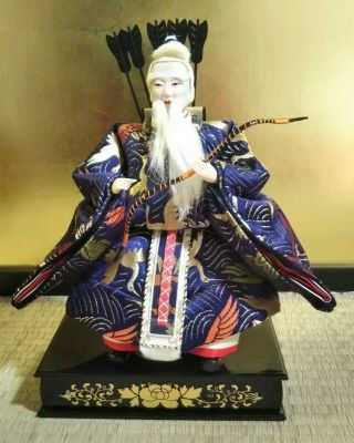 Vintage Japanese Samurai Warrior Doll Sward Plush Figure Emperor Doll