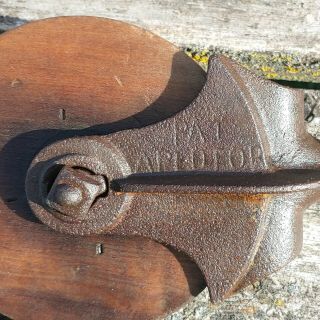 Vintage/Antique Cast Iron Barn Pulley,  