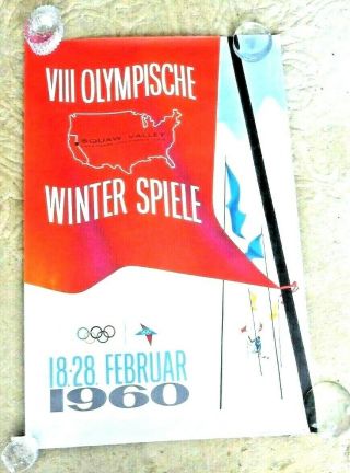 Poster Squaw Valley Lake Tahoe 1960 Olympics Kaiser Rare In German