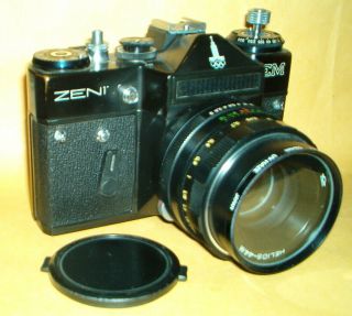 1977 Rare Export Ussr " Zenit - Em " Moscow 80 Olympics 35mm Slr Camera - F2 / 58mm