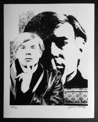 Andy Warhol Portrait Hand Signed Art Print By Billy Name Rare
