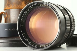 [rare Near Mint] Minolta Mc Tele Rokkor Pf 100mm F2 Md Mount Lens From Japan
