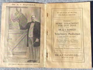 Antique Dr.  A.  C.  Daniels Veterinary Medicines Booklet 