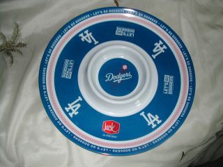 Los Angeles Dodgers Dip Platter/game Party Plate Jack In The Box Promo Euc Rare