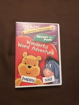 Winnie The Pooh Wonderful Word Adventure (dvd,  2006) Rare Pre - K To K Learning