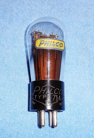 1 Philco 71A Radio Vacuum Tube - RARE 1930 ' s Globe Style Audio Triode 2